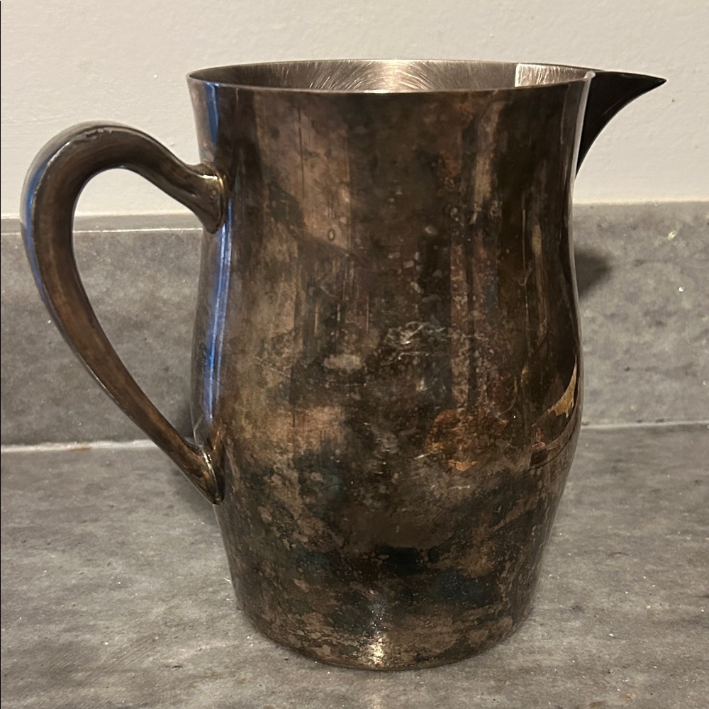 Vintage  Academy Silver Plated Pitcher on copper